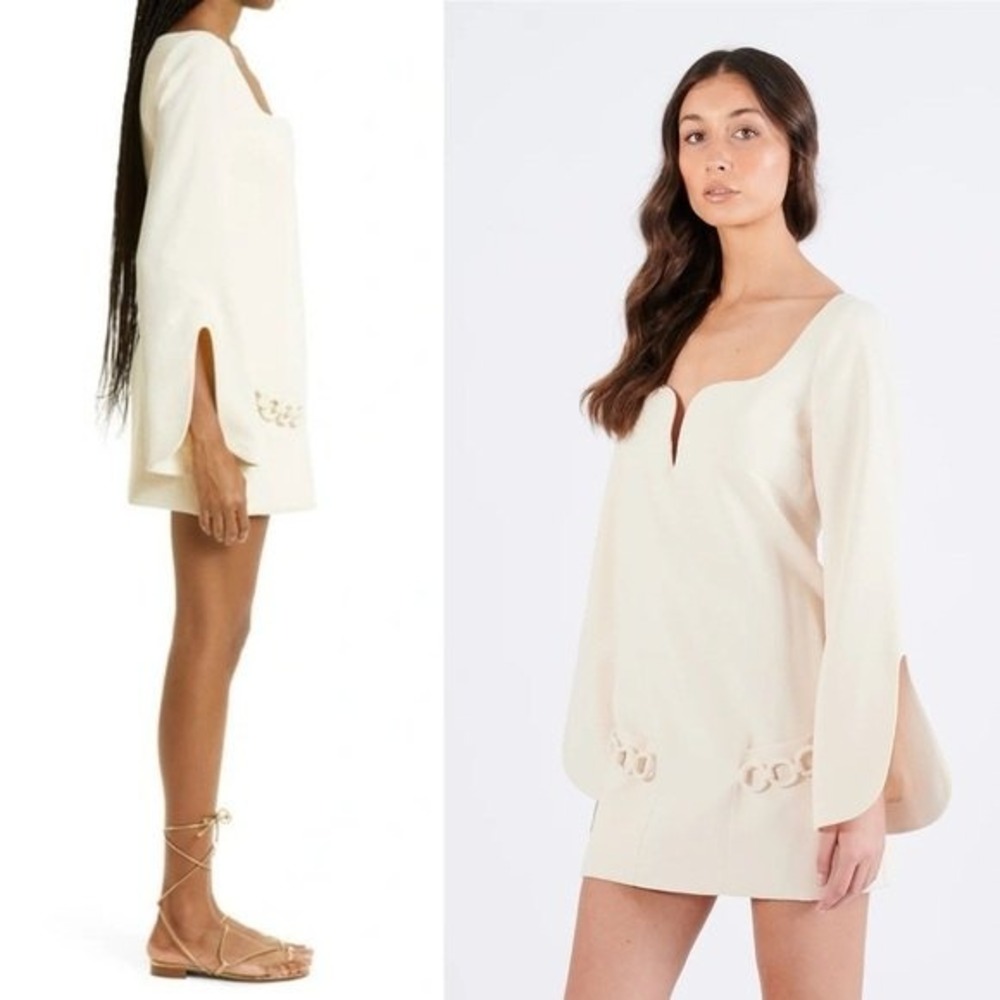 Alexis Cream Azize Split Sleeve Chain Mini Dress Size Small - Picture 12 of 16